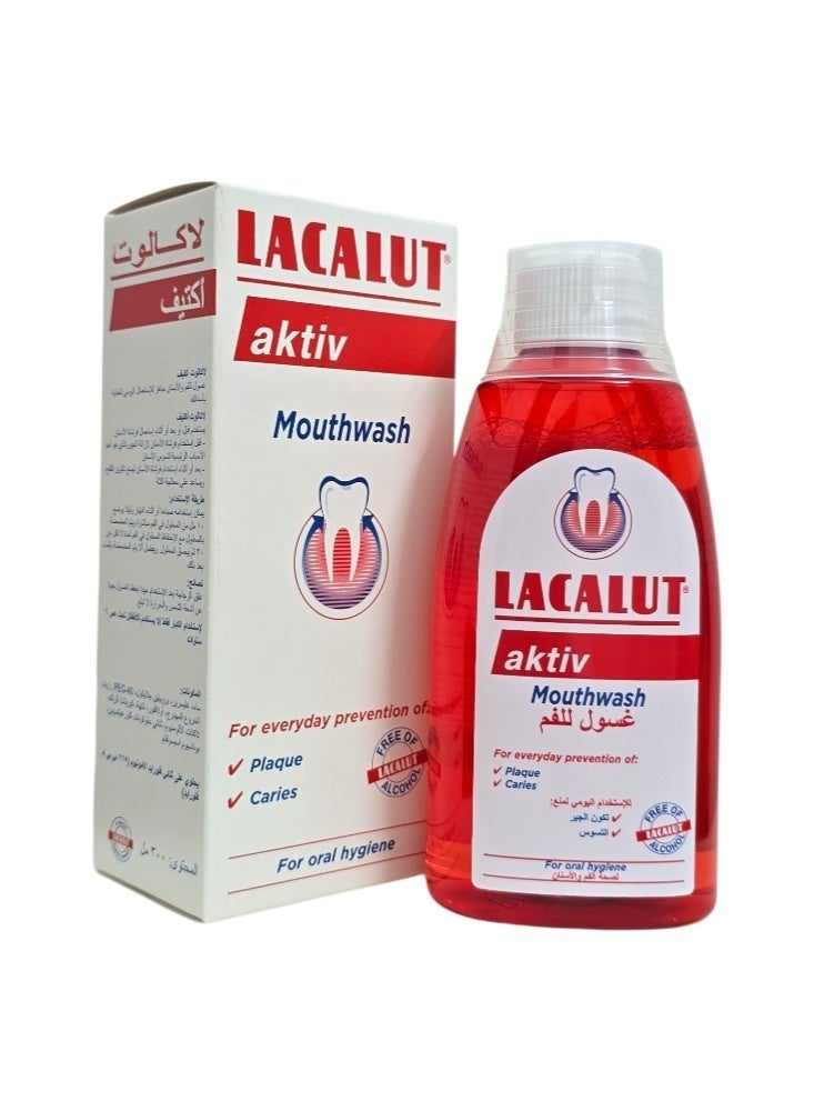 LACALUT 2-Pices Set (Mouthwash Aktiv 300Ml And Natural Whitening Toothpaste White 75Ml) - Image 2